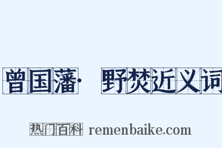 曾国藩·野焚近义词是什么意思的图片